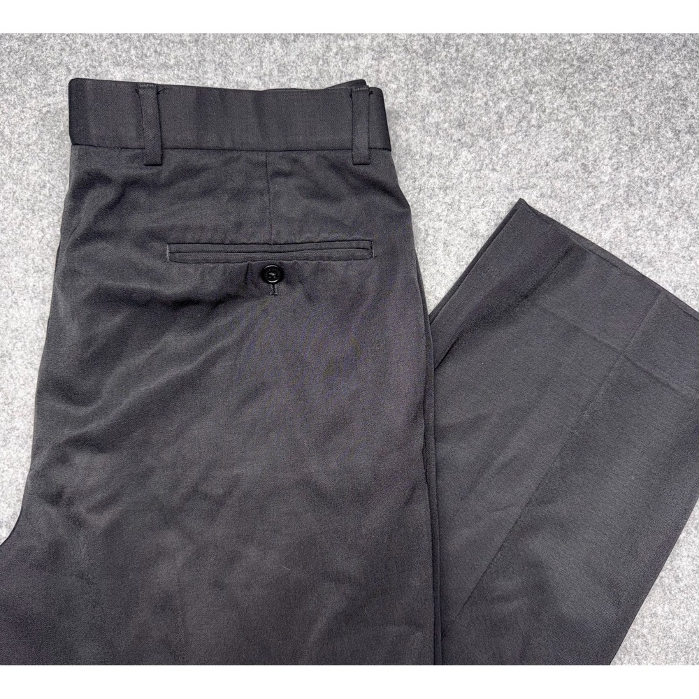 Brooks Brothers 1818 Mens 33x30 Black 100% Wool Pleated Dress Pants Preppy